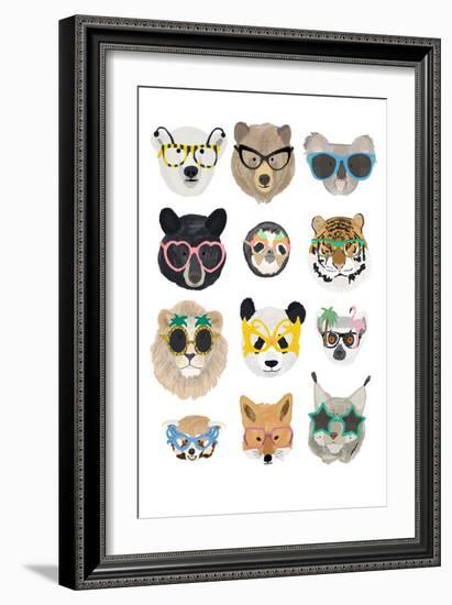 Big Cats in Glasses Print-Hanna Melin-Framed Giclee Print