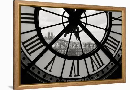 Big Clock Horizontal Black and White-Chris Bliss-Framed Premier Image Canvas