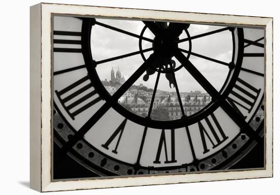 Big Clock Horizontal Black and White-Chris Bliss-Framed Premier Image Canvas