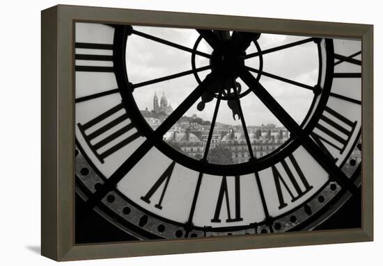 Big Clock Horizontal Black and White-Chris Bliss-Framed Premier Image Canvas