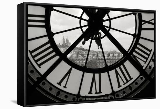 Big Clock Horizontal Black and White-Chris Bliss-Framed Premier Image Canvas