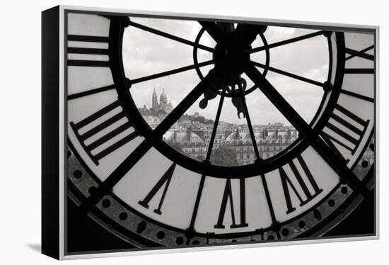 Big Clock Horizontal Black and White-Chris Bliss-Framed Premier Image Canvas