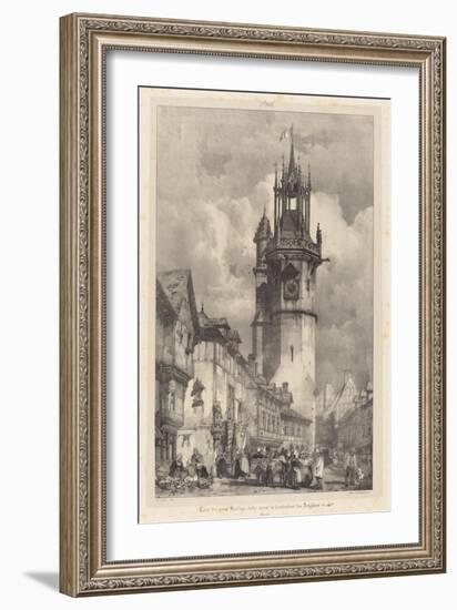 Big Clock Tower Evreux, Normandie, France, 1824-Richard Parkes Bonington-Framed Giclee Print