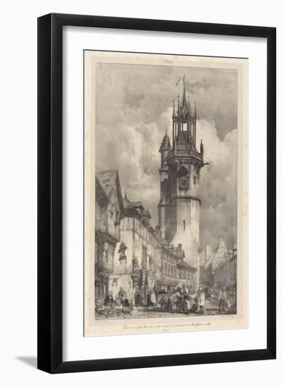 Big Clock Tower Evreux, Normandie, France, 1824-Richard Parkes Bonington-Framed Giclee Print