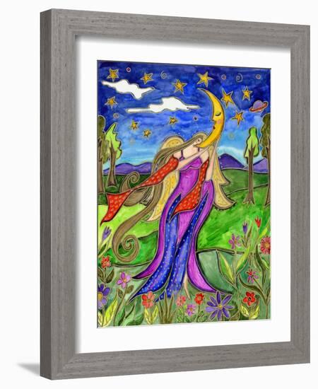 Big Diva Angel and Moon-Wyanne-Framed Giclee Print