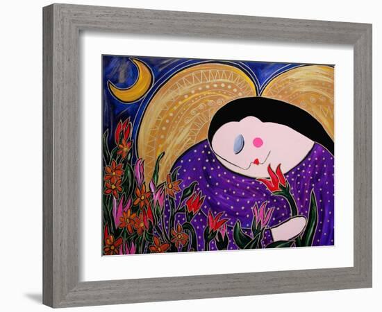 Big Diva Angel with Flowers-Wyanne-Framed Giclee Print