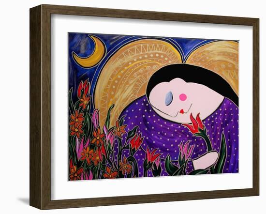 Big Diva Angel with Flowers-Wyanne-Framed Giclee Print