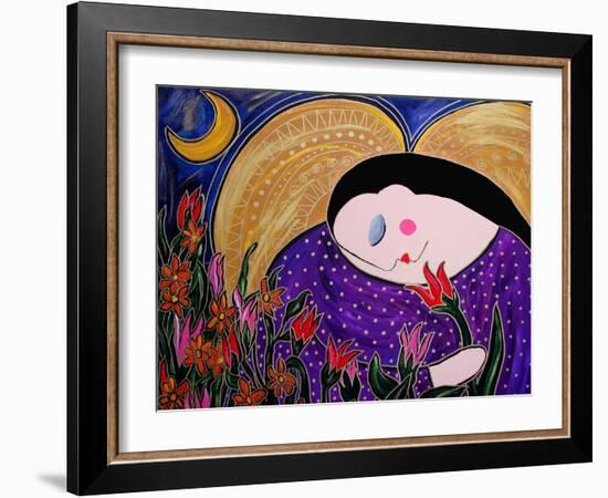 Big Diva Angel with Flowers-Wyanne-Framed Giclee Print
