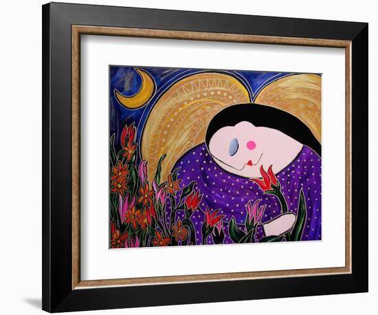 Big Diva Angel with Flowers-Wyanne-Framed Giclee Print