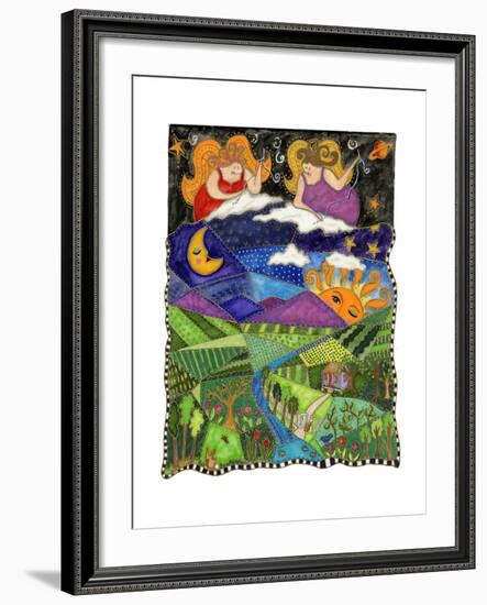 Big Diva Angels Quilting Our World-Wyanne-Framed Giclee Print