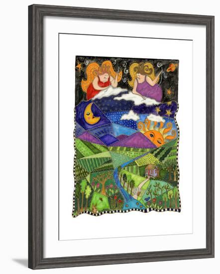 Big Diva Angels Quilting Our World-Wyanne-Framed Giclee Print