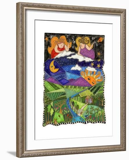 Big Diva Angels Quilting Our World-Wyanne-Framed Giclee Print