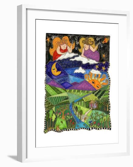 Big Diva Angels Quilting Our World-Wyanne-Framed Giclee Print