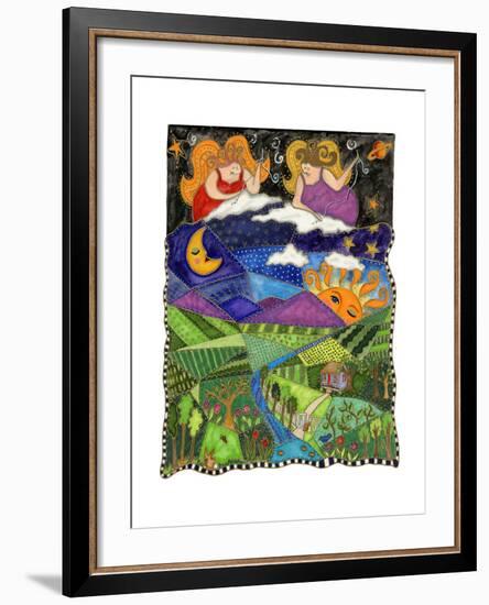 Big Diva Angels Quilting Our World-Wyanne-Framed Giclee Print