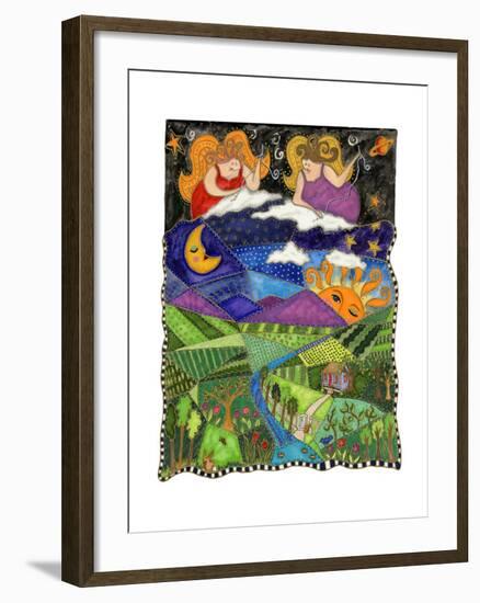 Big Diva Angels Quilting Our World-Wyanne-Framed Giclee Print