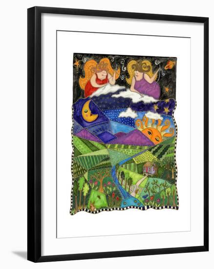 Big Diva Angels Quilting Our World-Wyanne-Framed Giclee Print