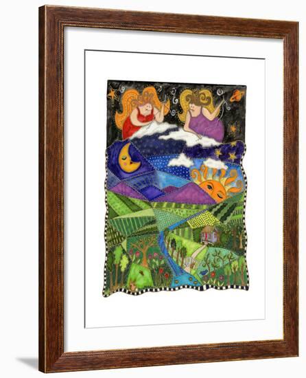 Big Diva Angels Quilting Our World-Wyanne-Framed Giclee Print