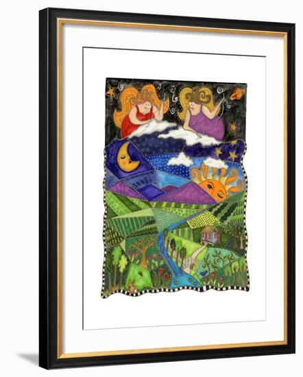 Big Diva Angels Quilting Our World-Wyanne-Framed Giclee Print