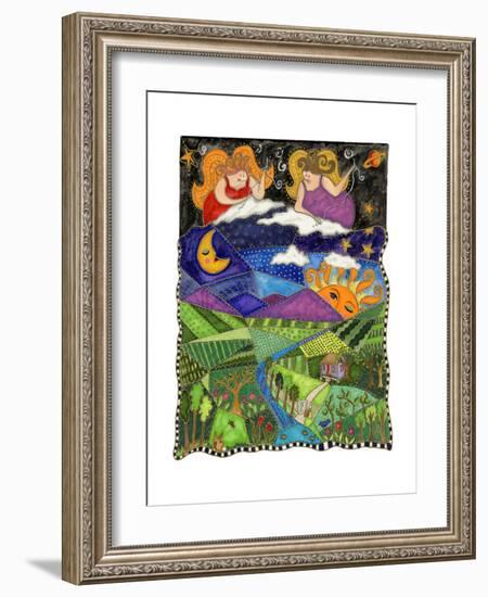 Big Diva Angels Quilting Our World-Wyanne-Framed Giclee Print