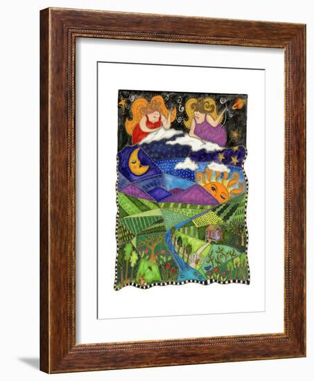 Big Diva Angels Quilting Our World-Wyanne-Framed Giclee Print