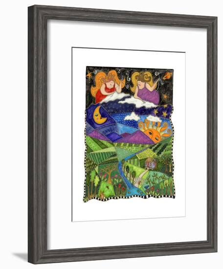 Big Diva Angels Quilting Our World-Wyanne-Framed Giclee Print