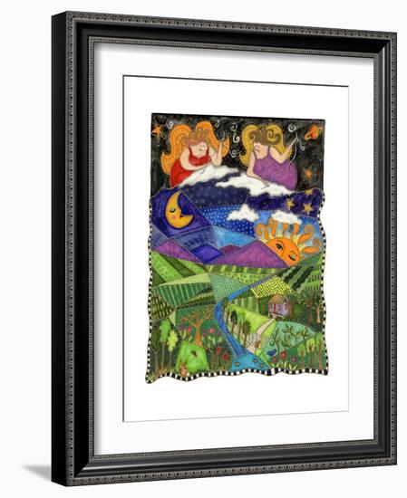 Big Diva Angels Quilting Our World-Wyanne-Framed Giclee Print