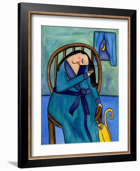 Big Diva Combing Her Hair at Midnight-Wyanne-Framed Giclee Print