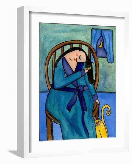 Big Diva Combing Her Hair at Midnight-Wyanne-Framed Giclee Print