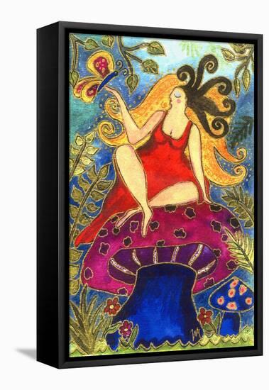 Big Diva Fairy on Mushroom-Wyanne-Framed Premier Image Canvas