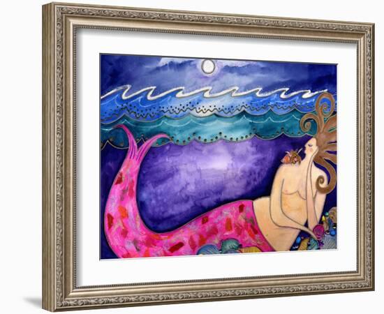 Big Diva Keeper of the Shells Mermaid-Wyanne-Framed Giclee Print