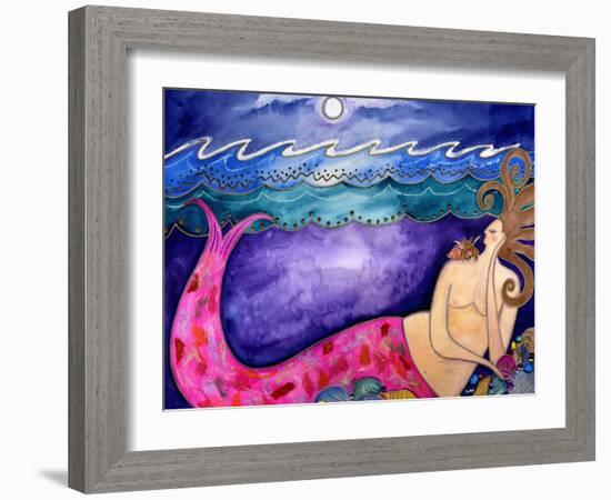 Big Diva Keeper of the Shells Mermaid-Wyanne-Framed Giclee Print