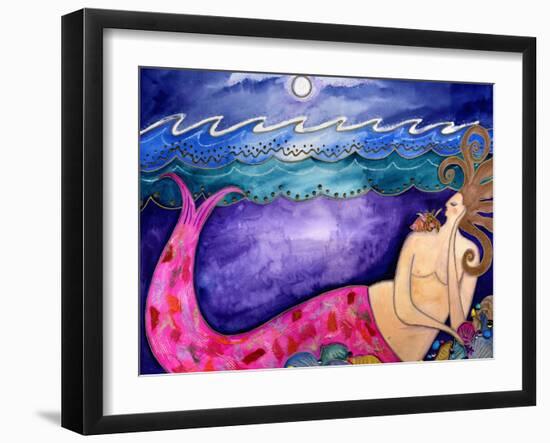 Big Diva Keeper of the Shells Mermaid-Wyanne-Framed Giclee Print