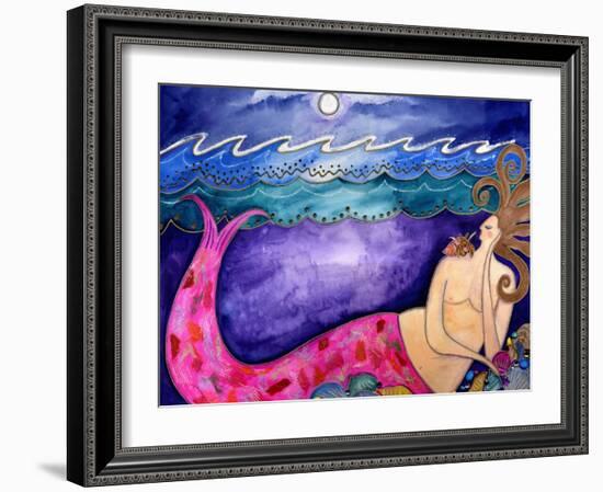 Big Diva Keeper of the Shells Mermaid-Wyanne-Framed Giclee Print