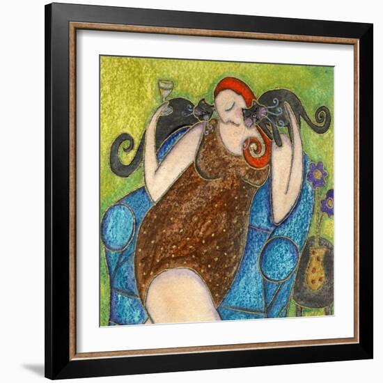 Big Diva Kitty Hugs-Wyanne-Framed Giclee Print