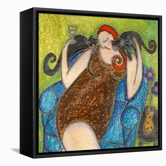 Big Diva Kitty Hugs-Wyanne-Framed Premier Image Canvas