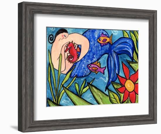 Big Diva Mermaid and Seahorse-Wyanne-Framed Giclee Print