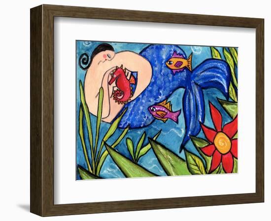 Big Diva Mermaid and Seahorse-Wyanne-Framed Giclee Print