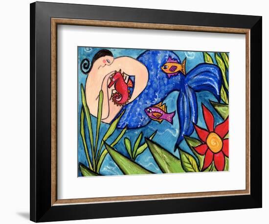 Big Diva Mermaid and Seahorse-Wyanne-Framed Giclee Print