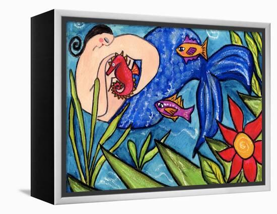 Big Diva Mermaid and Seahorse-Wyanne-Framed Premier Image Canvas