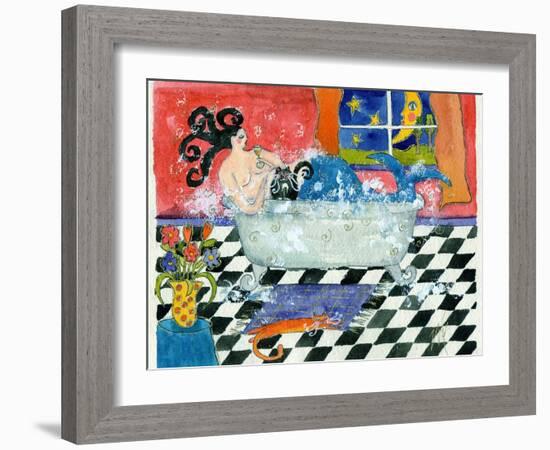 Big Diva Mermaid Bubble Bath-Wyanne-Framed Giclee Print