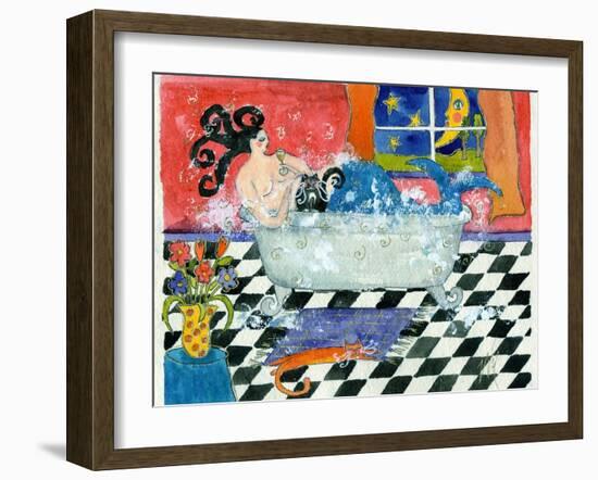 Big Diva Mermaid Bubble Bath-Wyanne-Framed Giclee Print