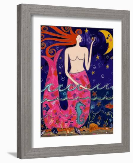 Big Diva Mermaid Making Stars-Wyanne-Framed Giclee Print