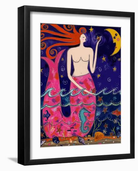 Big Diva Mermaid Making Stars-Wyanne-Framed Giclee Print