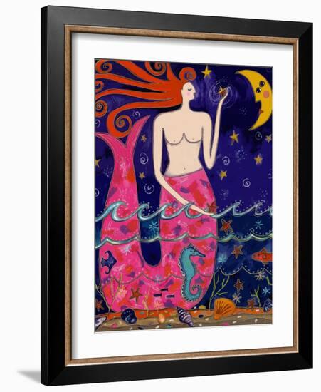 Big Diva Mermaid Making Stars-Wyanne-Framed Giclee Print