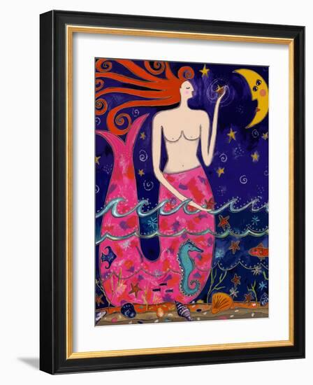 Big Diva Mermaid Making Stars-Wyanne-Framed Giclee Print