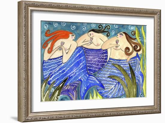 Big Diva Mermaid Wine Club-Wyanne-Framed Giclee Print