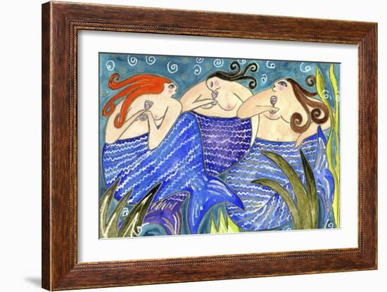 Big Diva Mermaid Wine Club-Wyanne-Framed Giclee Print