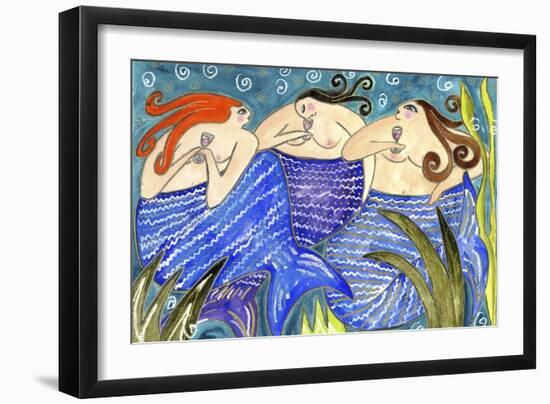 Big Diva Mermaid Wine Club-Wyanne-Framed Giclee Print