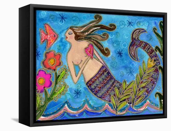 Big Diva Mermaid with Heart-Wyanne-Framed Premier Image Canvas