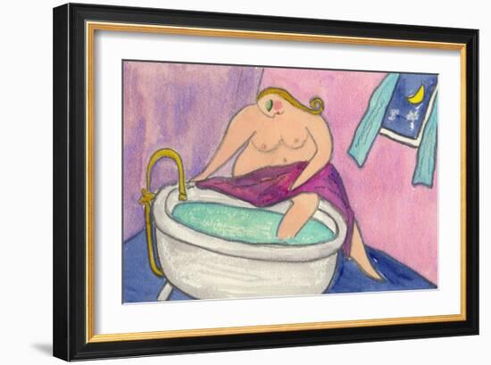 Big Diva Nude and Bath-Wyanne-Framed Giclee Print